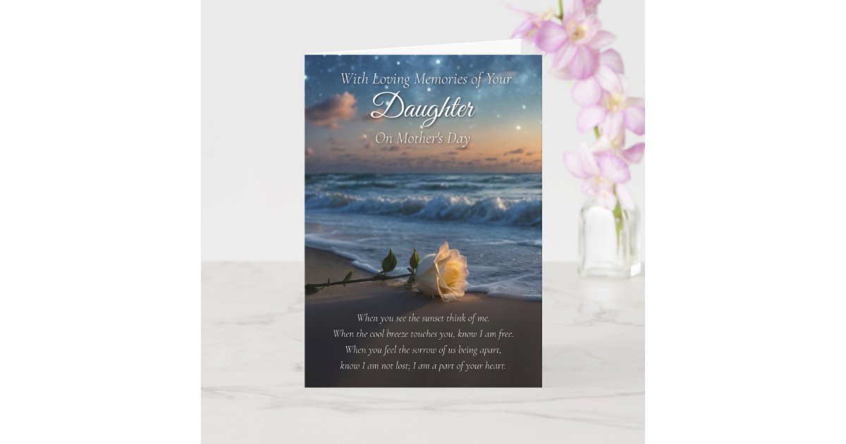 Mothers Day Sympathy Without Daughter Card | Zazzle