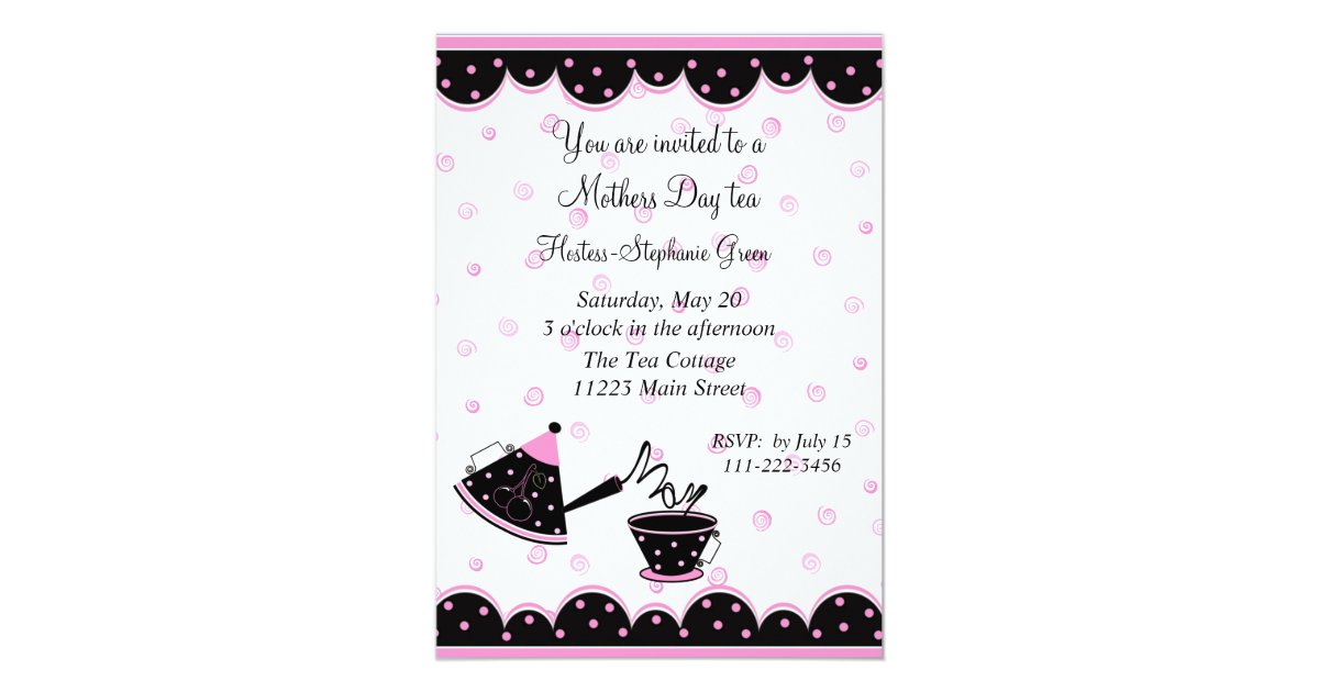 Mothers Day Tea Party Invitation