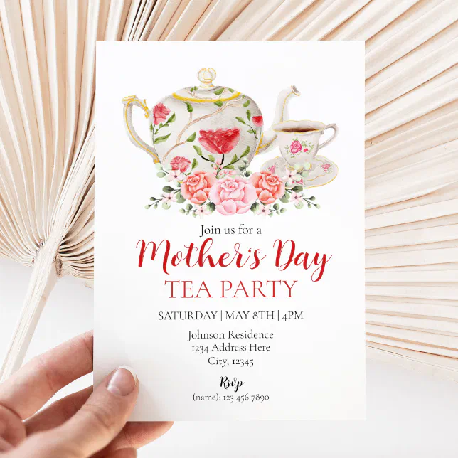 Mother S Day Tea Party Invitation Zazzle