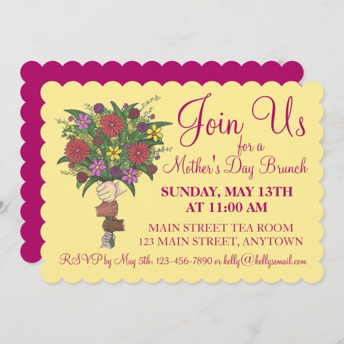 Mother S Day Teacher Appreciation Brunch Flowers Invitation Zazzle Com