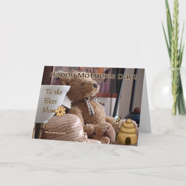 Mother's Day - Teddy Bear - Card - Customize (Front)