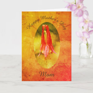 Mother's Day Thank You Mom Columbine Flower Art Card