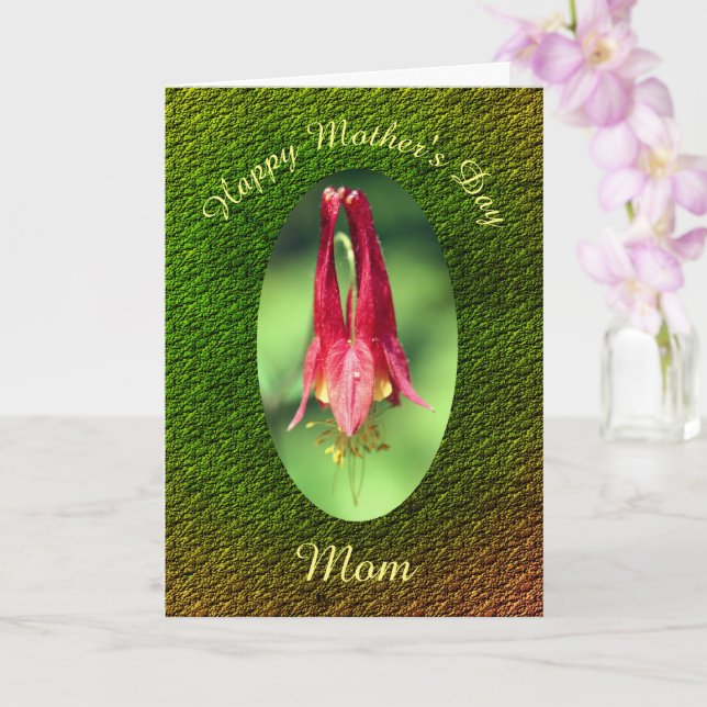 Mother's Day Thank You Mom Columbine Flower  Card (Orchid)