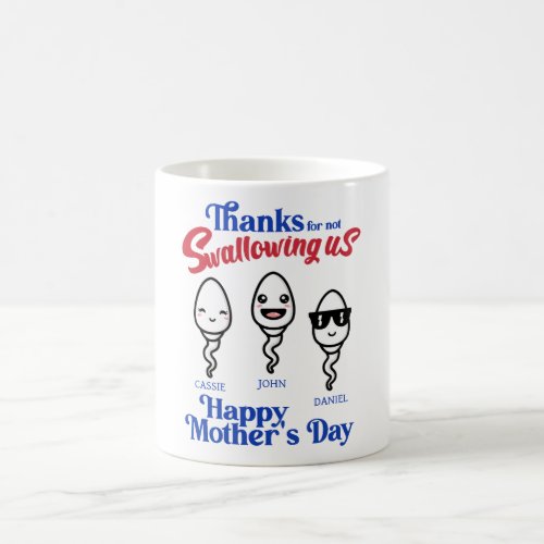 Mothers Day Thanks For Not Swallowing Us Family Coffee Mug