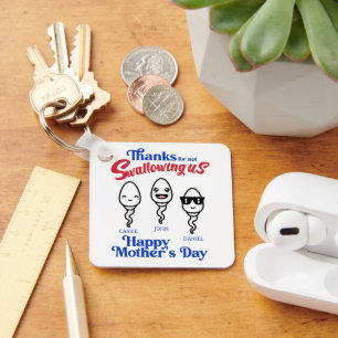 Mother's Day Thanks For Not Swallowing Us Family Keychain