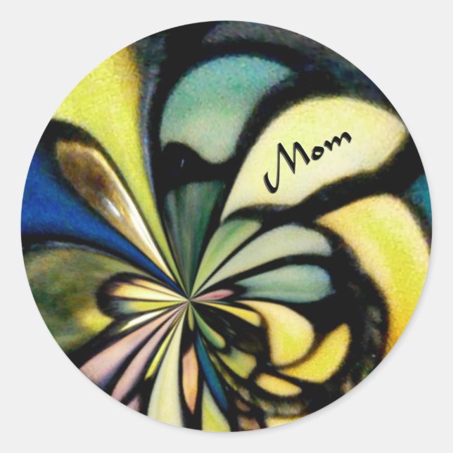 Mothers Day Tiffany Silks Classic Round Sticker (Front)