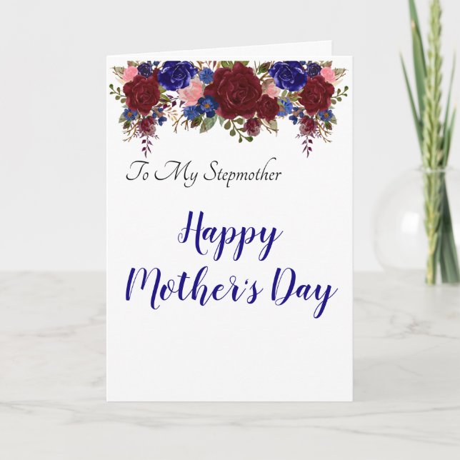 Mother's Day to Stepmother Stepmom Floral Card (Front)