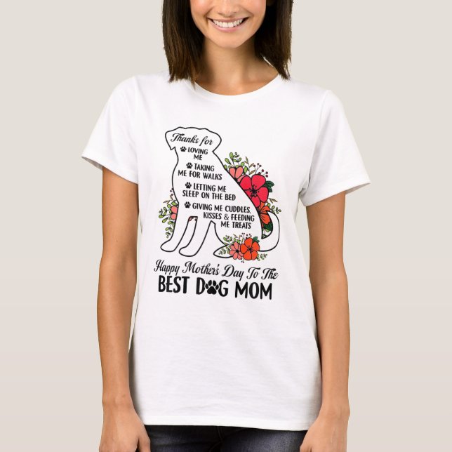 Mother's Day To The Best Dog Mom Mothers Day Dog L T-Shirt (Front)