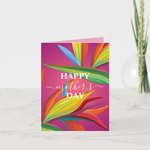 Mothers Day Tropical Floral Pink card