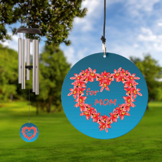 Mother's Day - Tulip Heart for MOM - Blue |  Wind Chime
