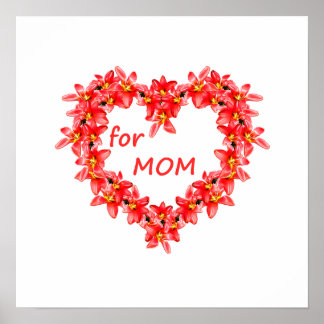 Mother's Day - Tulip Heart for MOM - Illustration| Poster