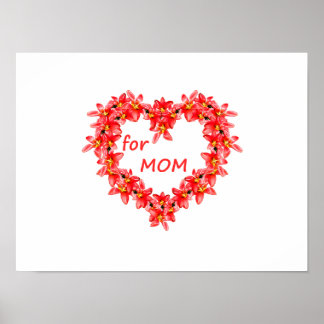 Mother's Day - Tulip Heart for MOM - Illustration| Poster