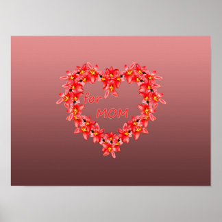 Mother's Day - Tulip Heart for MOM - Rose |  Poster