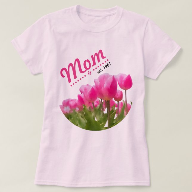 Mother's Day Tulip T-shirt (Design Front)