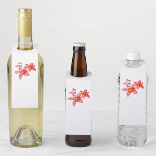 Mother's Day - Tulips For Mom - Illustration Bottle Hanger Tag