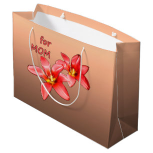 Mother's Day - Tulips For Mom - Illustration Large Gift Bag