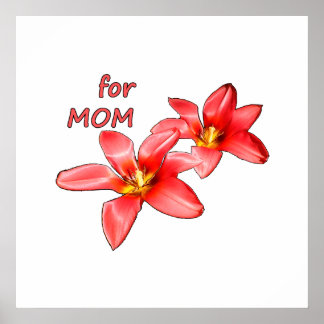 Mother's Day - Tulips For Mom - Illustration |  Poster
