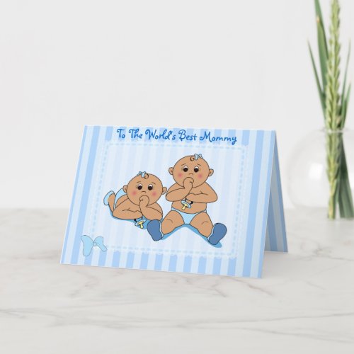 Mothers Day _ Twin Baby Boys Card