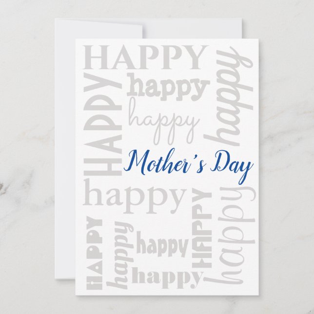 Mother's Day Typography Flat Holiday Card (Front)