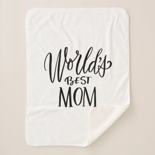 Mothers Day Typography Sherpa Blanket