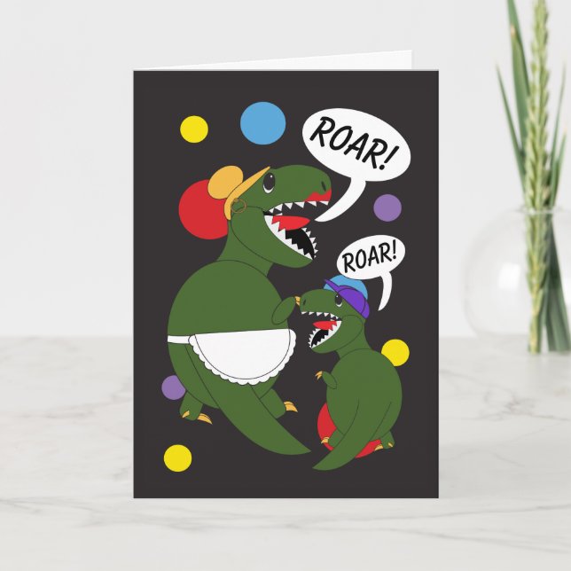 Mothers Day Tyrannosaurus Rex Dinosaur Personalize Card (Front)
