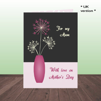 Mothers Day UK flowers in vase modern Card