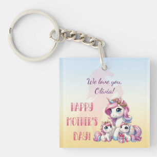 Mother's Day Unicorn-Themed Party Keychain