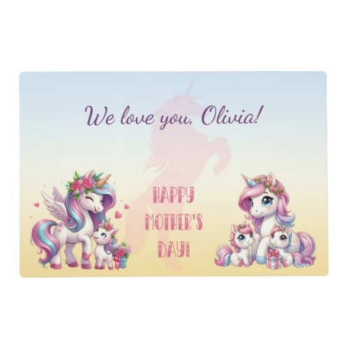 Mothers Day Unicorn_Themed Party Placemat