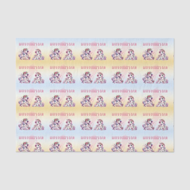 Mother's Day Unicorn-Themed Party Tissue Paper (Front)