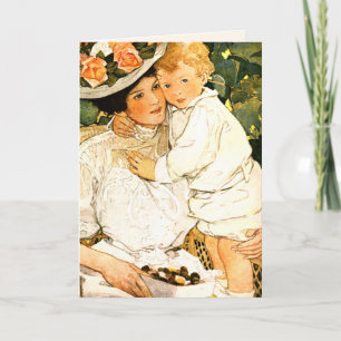 Mother's Day Vintage Art Custom Greeting Card