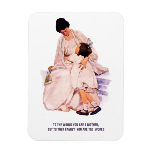 Mother's Day Vintage Art with Quote Gift Magnet