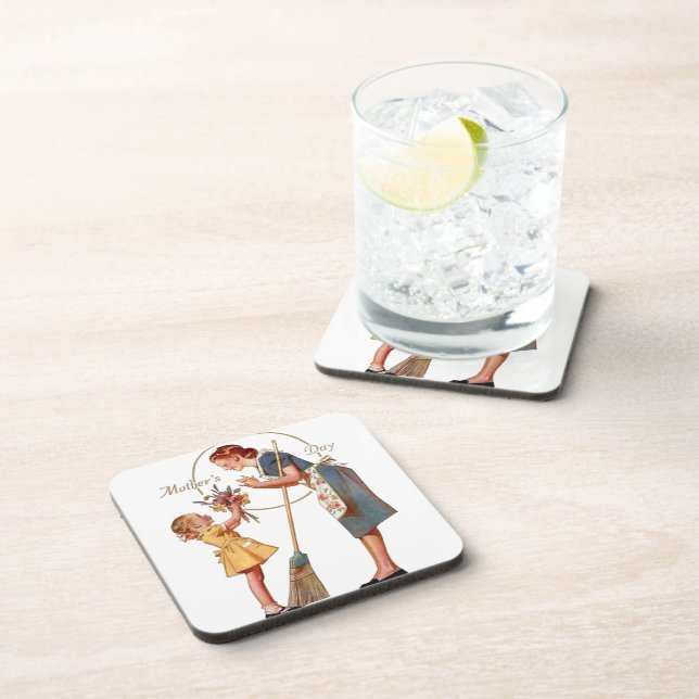 Mothers Day Vintage Beverage Coaster (Right Side)