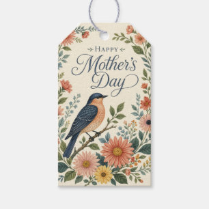 Mother's Day Vintage Bluebird Wildflower Garden Gift Tags