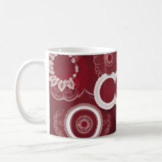 Mother's Day Vintage Dark Red Floral Ai art Coffee Mug