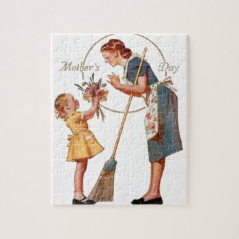 Mothers Day Vintage Jigsaw Puzzle by KraftyKays at Zazzle