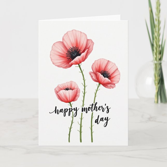 Mothers Day Watercolor Blooms Card (Front)