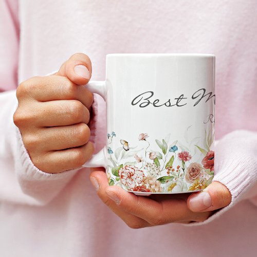 Mothers Day Watercolor Floral 11oz Two_Tone Coffee Mug