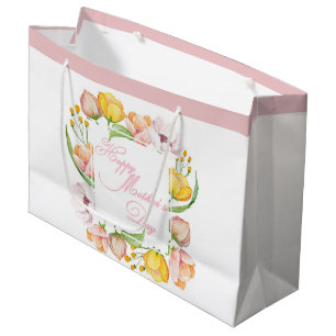 Mother's Day watercolor floral Large Gift Bag