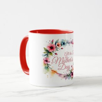 Mother's Day Watercolor Floral Wreath in Pink V2.0