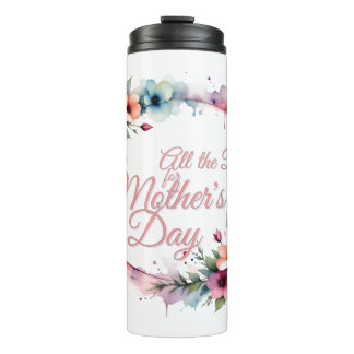 Mother's Day Watercolor Floral Wreath in Pink V2.0 Thermal Tumbler