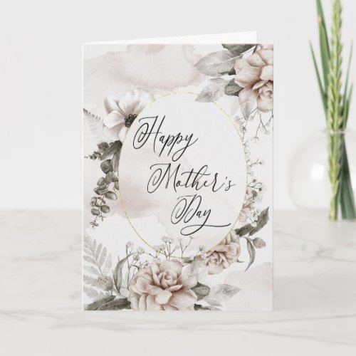  Mothers Day Watercolor Flower Pretty to Wife  Card