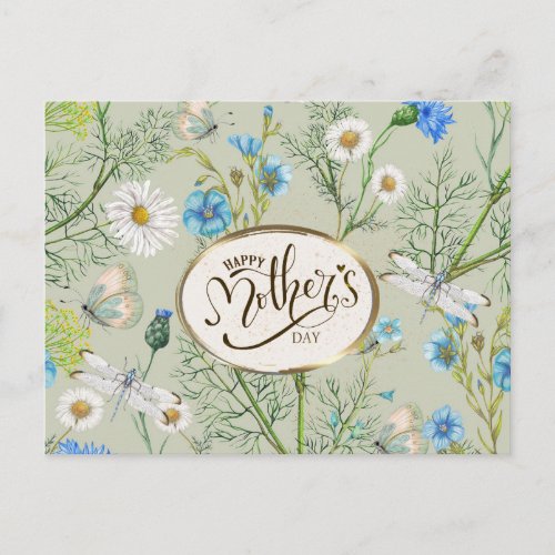 Mothers Day Watercolor Flowers Bible Verse Postcard
