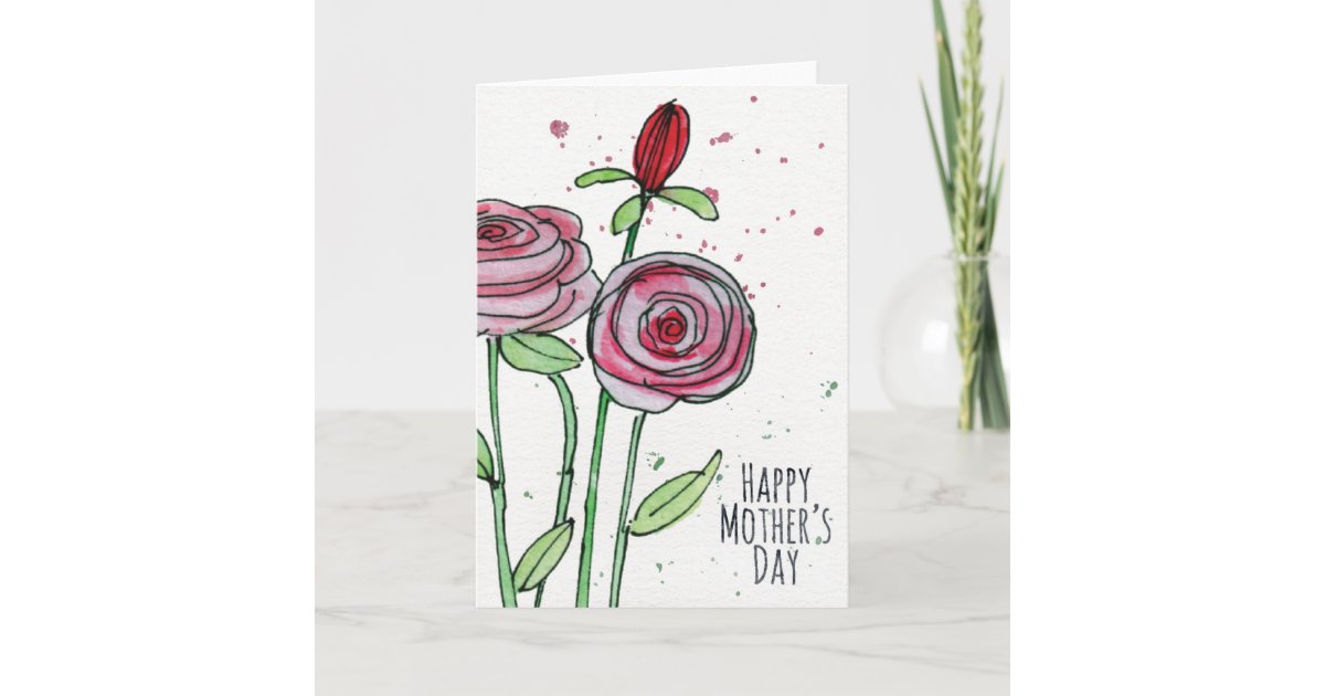 Mother's Day Watercolor Flowers Greeting Card | Zazzle