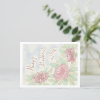 Mother's day watercolor postcard