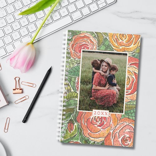 Mothers Day Watercolor Roses Mom Photo Planner