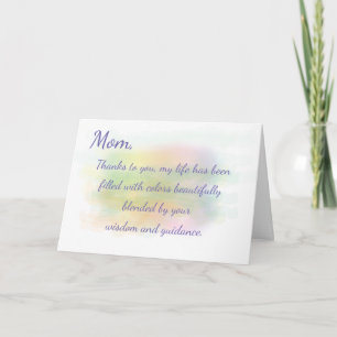 Mother's Day Watercolor Thank You for Your Wisdom Card