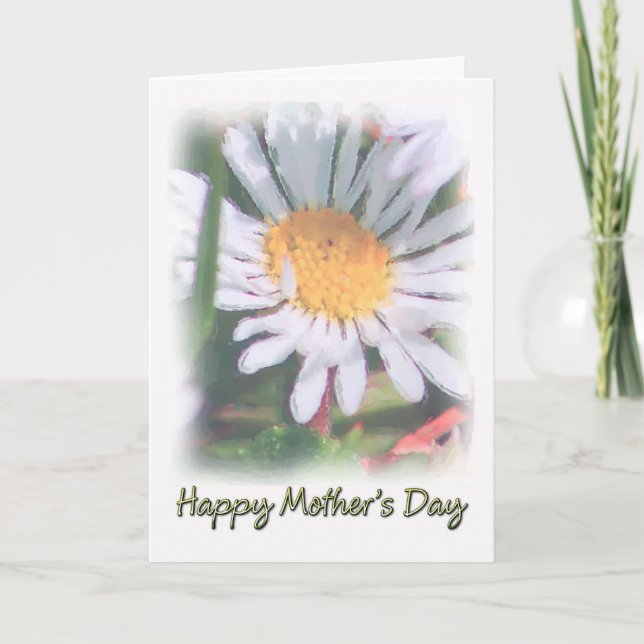 Mother's Day - Watercolour Daisy Card (Front)