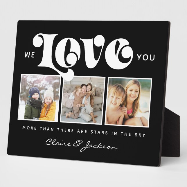 Mother's Day We love You Mom Family Photo Collage Plaque (Side)
