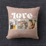 Mother's Day We love You Mom Family Photo Collage  Throw Pillow<br><div class="desc">We love you,  Mom: For the Best Mom Ever in your life a modern,  trendy instagram family photo collage throw pillow with modern script typography and your personal name and message on dark rich blush pink.</div>