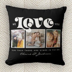 Mother's Day We love You Mom Family Photo Collage  Throw Pillow